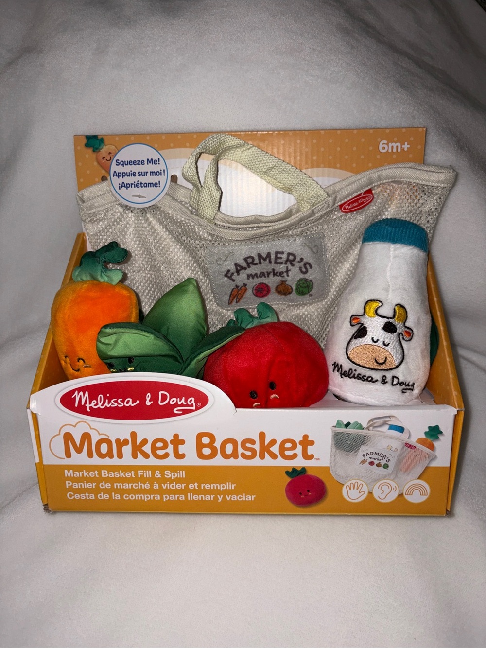 NIP Farmer Market Basket Melissa Doug Shopping 6M+ plush soft toy New